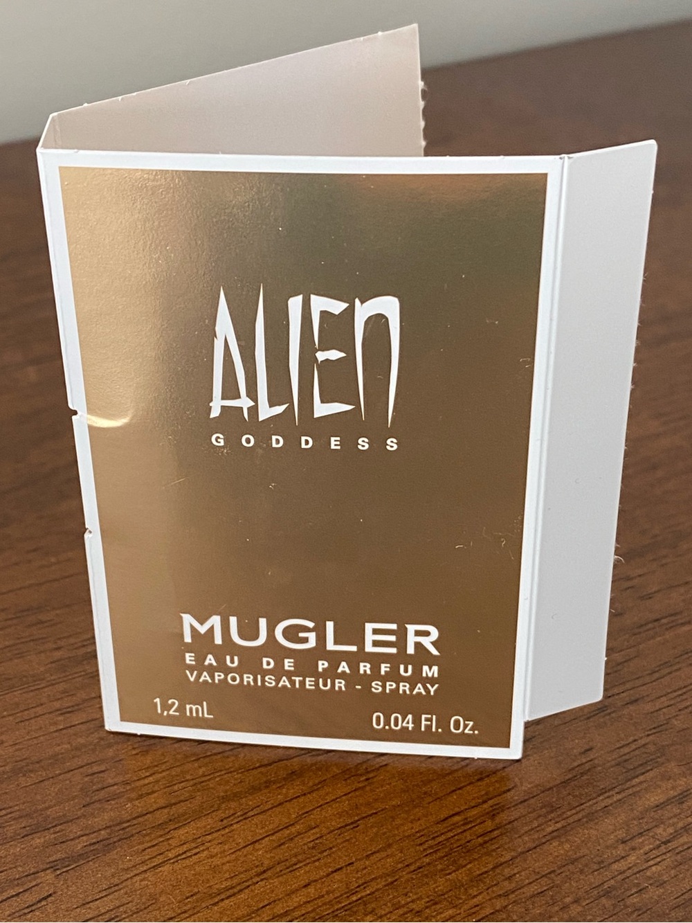 Thierry Mugler Alien Goddess Sample Card - Gold Foil & White